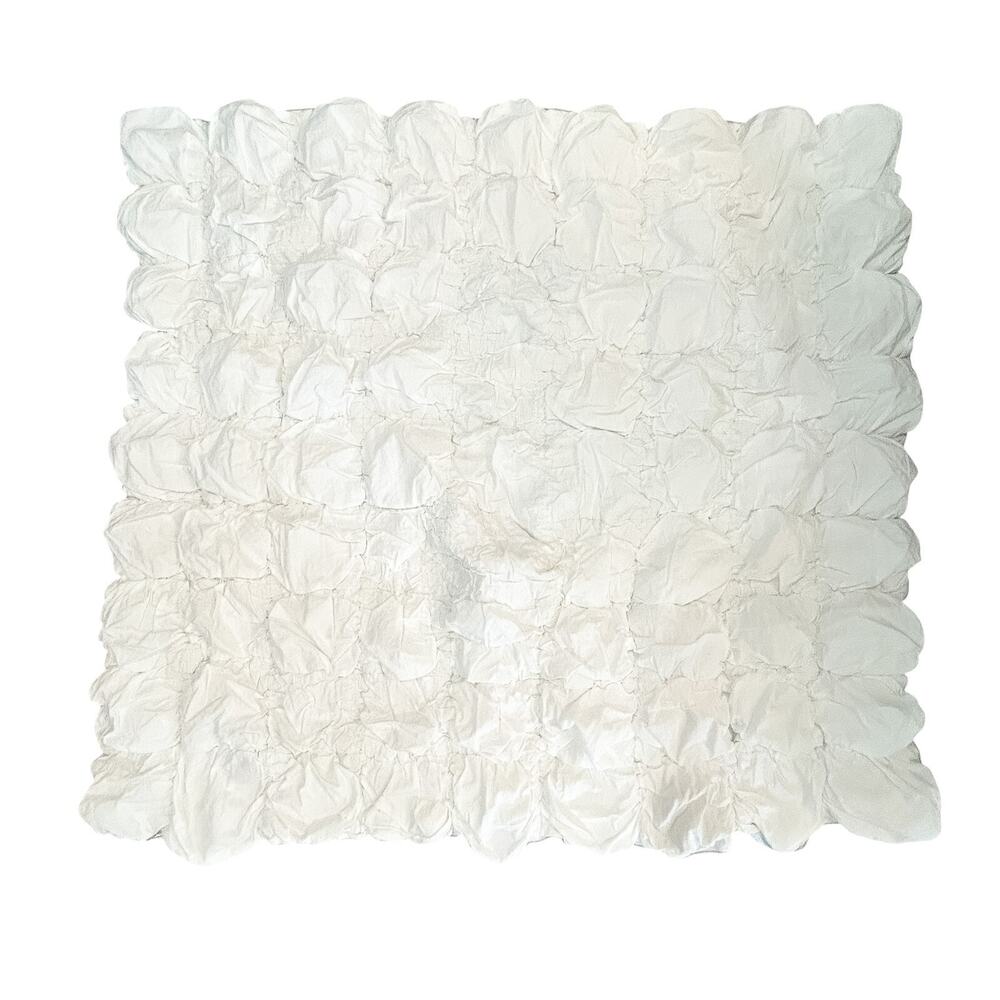 Cuddle‎ Dreams 100% Australian Wool Throw Blanket Quilted 60" x 58" Off White